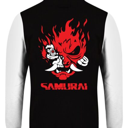 Samurai Logo Black & White Varsity Jacket