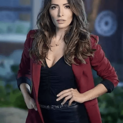 Womens Sarah Shahi Sex Life 2021 TV Series Billie Maroon Blazer