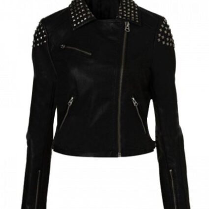 Saraya-Jade Bevis Studded Black Leather Jacket