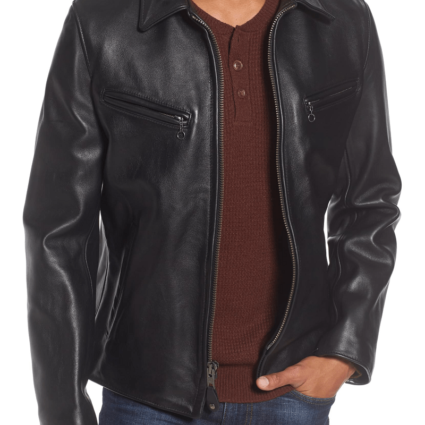 Mens Schott Slim Fit Nyc Leather Jacket