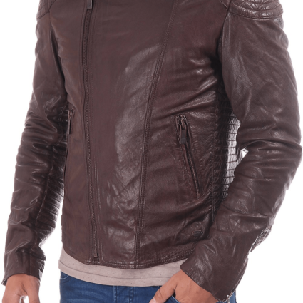 Mens Scotch & Soda Biker Leather Jacket