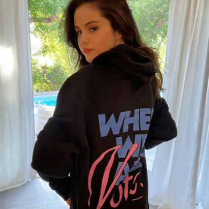 Selena Gomez When We All Vote Black Hoodie Jacket