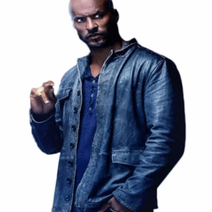 American God Shadow Moon Ricky Whittle Black Leather Jacket