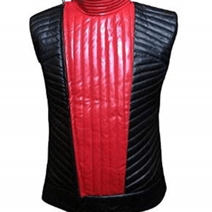 Wrestler Shinsuke Nakamura Red Black Leather Vest