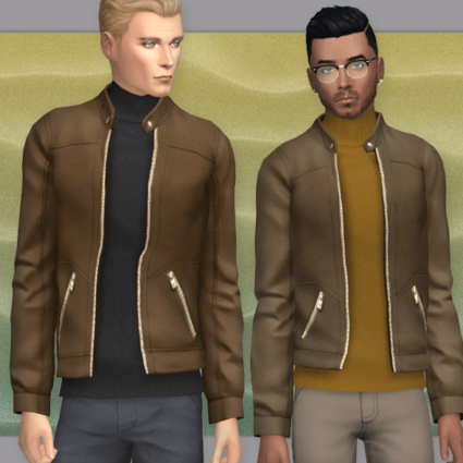 Maxis Mens Sims 4 Cc Brown Leather Jacket