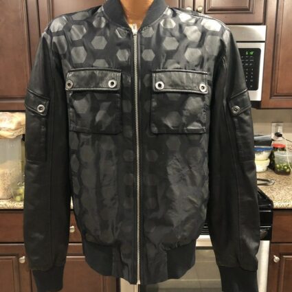 Mens Skingraft Black Leather Jacket