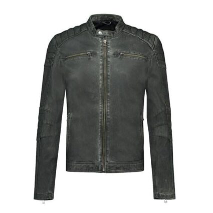 Slim Goosecraft Biker Style Leather Jacket