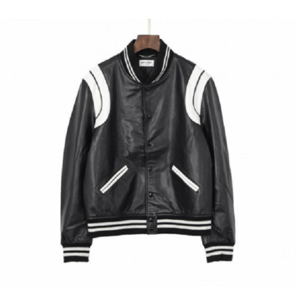 Mens Fashion SLP Black Leather Jacket
