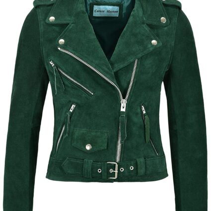 Smart Range Ladies Brando Green Leather Jacket