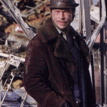 Brad Pitt Mickey O’neil Snatch Suede Leather Fur Coat
