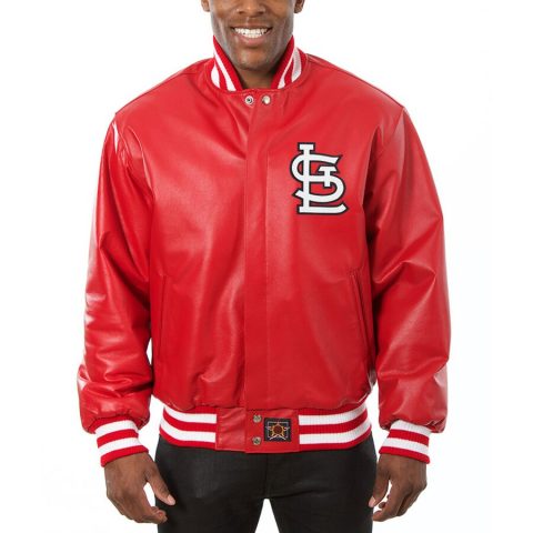 St. Louis Cardinals Red Team Bomber Leather Jacket