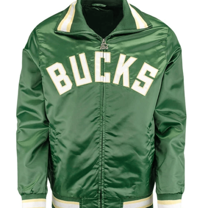 Starter Captain Milwaukee Bucks Full Zip Green Jacket