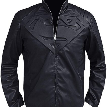 Mens Superman Biker Style Leather Jacket