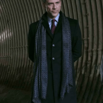 Adam Rayner Superman and Lois Morgan Edge Black Mid-Length Coat