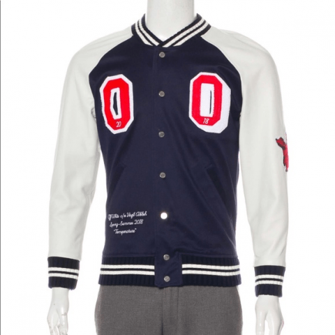 Mens Swaggersouls Off-white Temperature Varsity Jacket