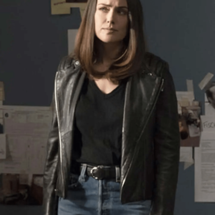 Megan Boone TV Series The Blacklist Elizabeth Keen Black Leather Jacket