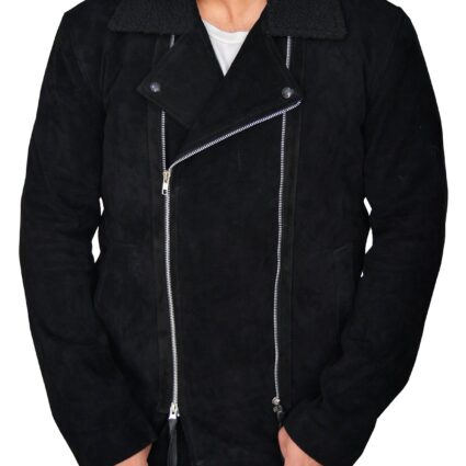 The Blacklist Ryan Eggold Black Suede Leather Jacket