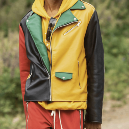 Mens Teck Holmes The Challenge All Stars Tricolor Leather Jacket