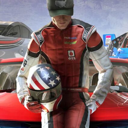 The Crew 2 Red & White Game Leather Jacket