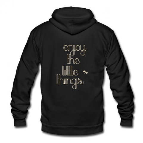 Mens Enjoy The Little Things Black Unisex Hooded Jacket
