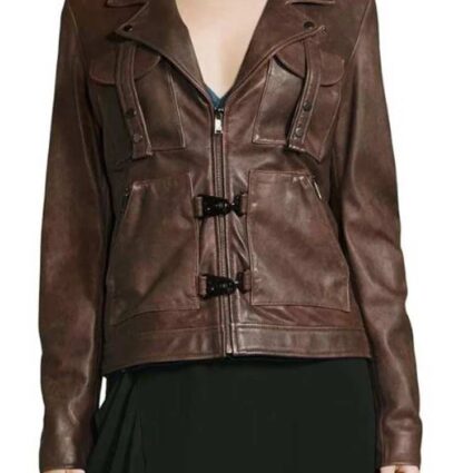 The Originals Danielle Rose Russell Brown Leather Jacket