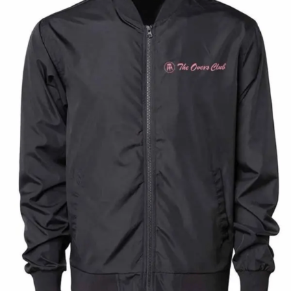 Mens The Overs Club Black Bomber Jacket