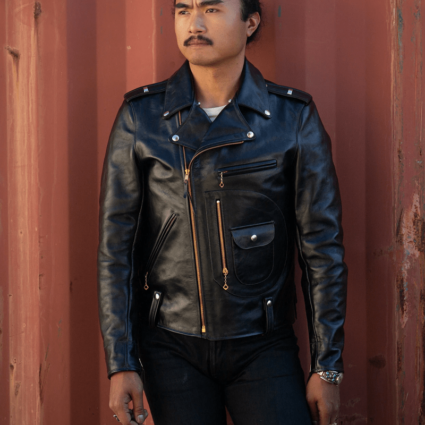 Men's Real Mccoy's Horsehide Black Leather Jacket
