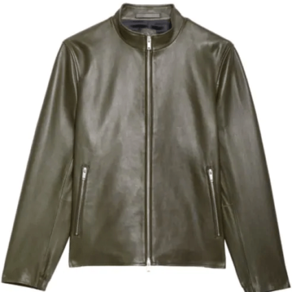 Theory Kellerherm Black Plain Leather Jacket