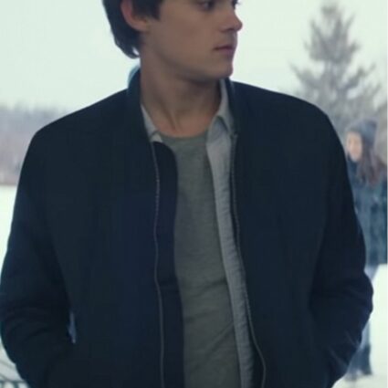 Tobin Let It Snow Navy Blue Bomber Jacket