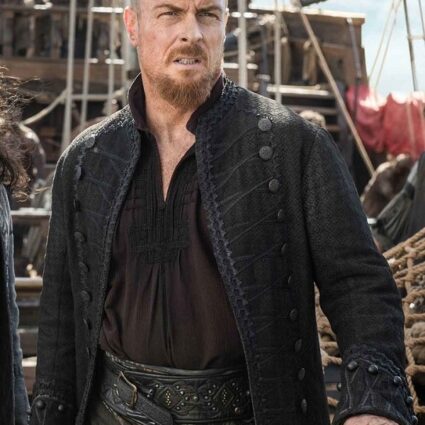 Toby Stephens Black Sails Trench Leather Coat