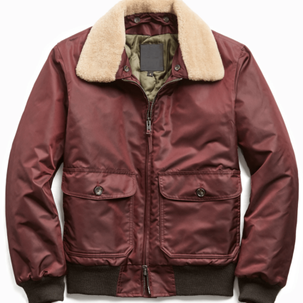 Mens Todd Snyder Golden Bear Shearling Collar Bomber Jacket