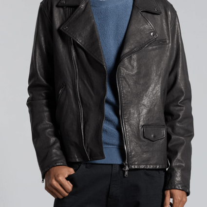 Todd Snyder Italian Moto Black Leather Jacket