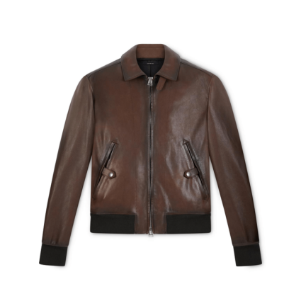 Mens Tom Ford Worked Leather Jacket