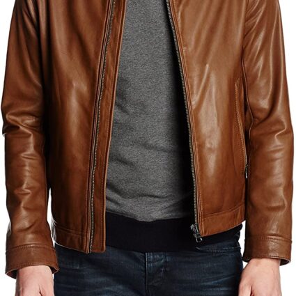 Tommy Hilfiger Men's Brown Leather Jacket