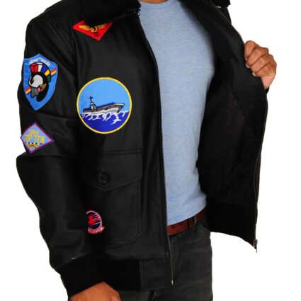 Tom Cruise Top Gun Black Bomber Jacket