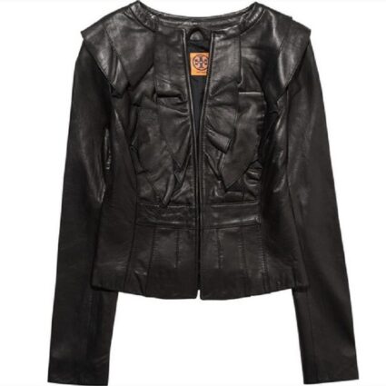 Womens Tory Burch Black Leather Jacket