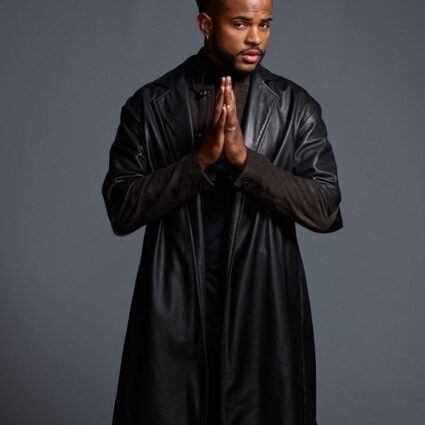 Trevor Jackson Superfly Black Leather Long Coat