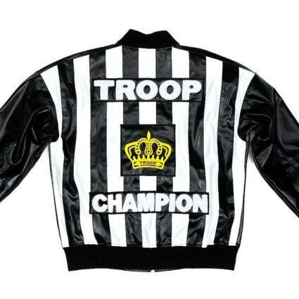 Troop Champion Leather Jacket Black/white