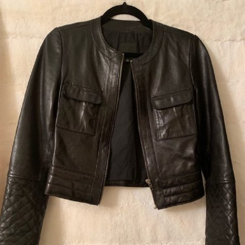 Womens Trouve Black Leather Jacket