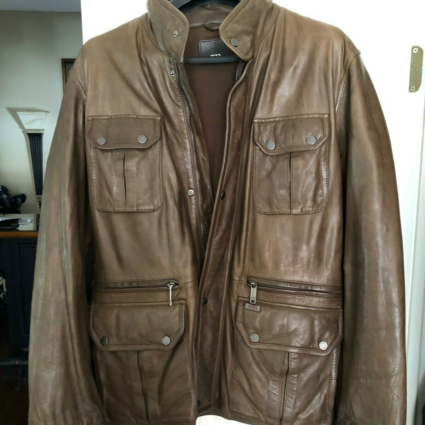 Men's Tumi Brown Leather Jacket