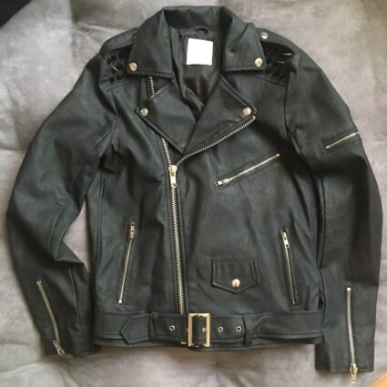 Mens Unif Spike Moto Leather Jacket