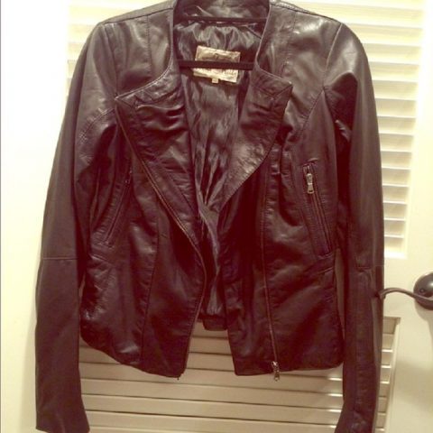 Womens Vera Pelle Italian Black Leather Jacket