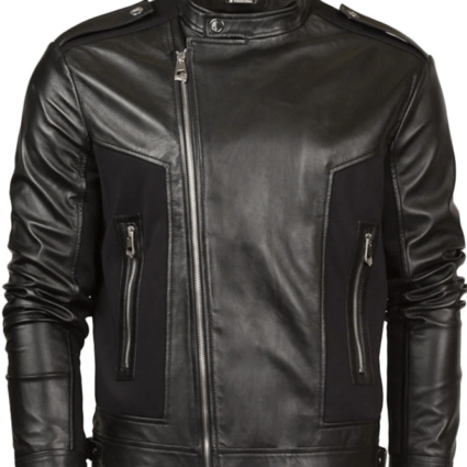 Mens Versace Collection Chiodo Leather Jacket