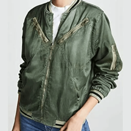 Womens Victoria Pedretti You S02 Love Quinn Green Bomber Jacket