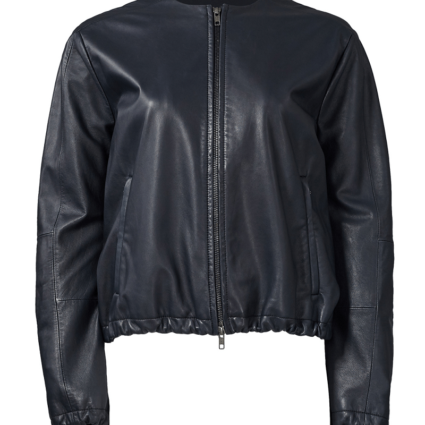 Mens Vince Navy Golf Leather Jacket