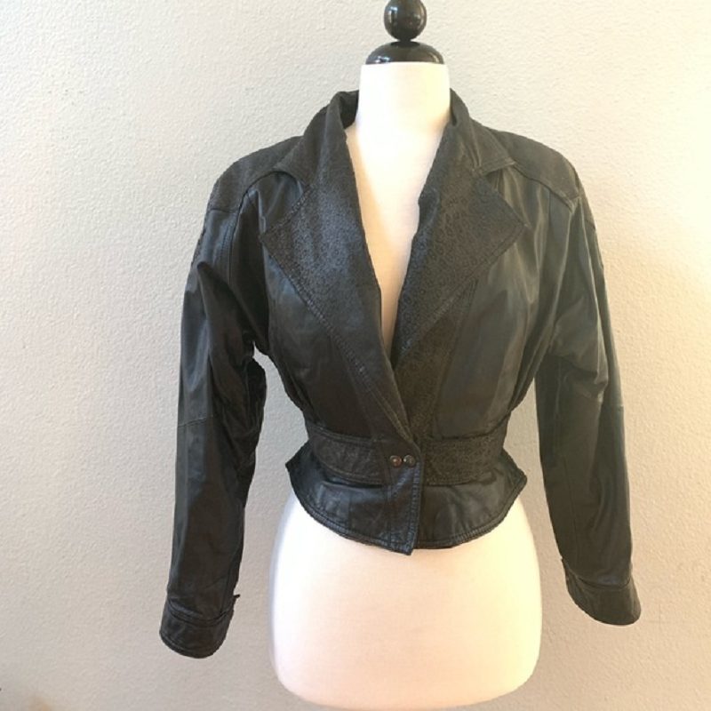Vintage 80s Pelle Black Cuir Leather Jacket - A2 Jackets