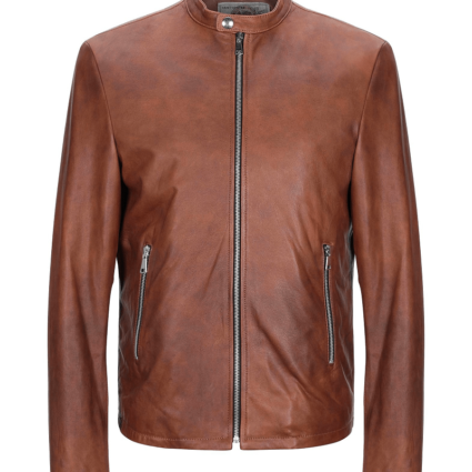Womens Vintage De Luxe Brown Leather Jacket
