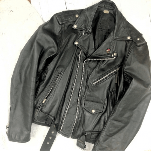 Vintage Punk Rock Biker Leather Jacket