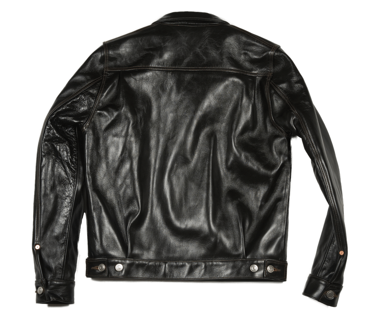 Mens Virginia Beach Horsehide Black Leather Jacket - A2 Jackets