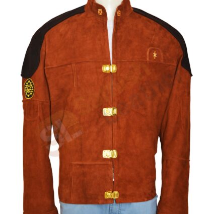 Warrior Battle Star Brown Suede Leather Jacket